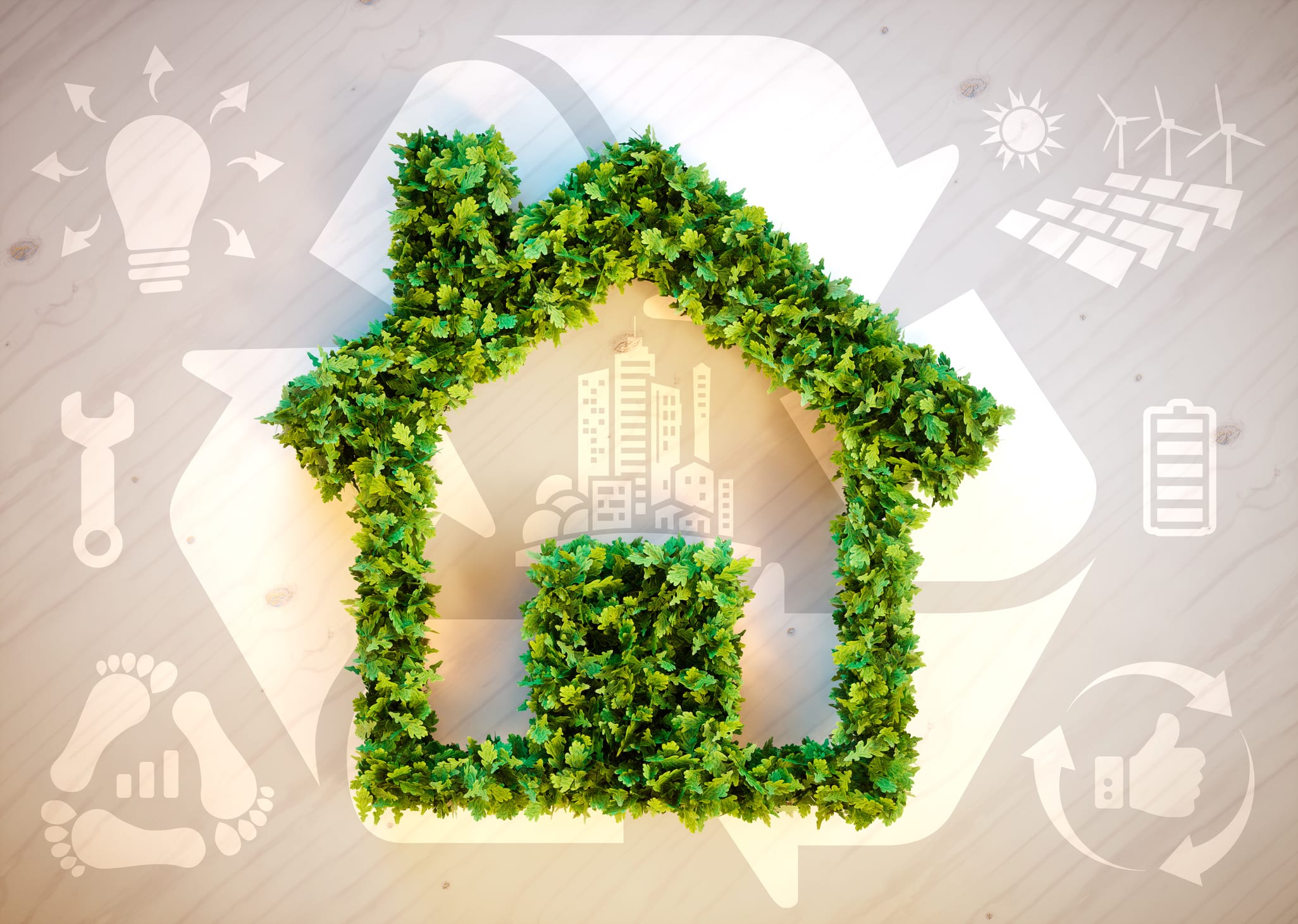 ikona zobrazujúca zelenú energiu