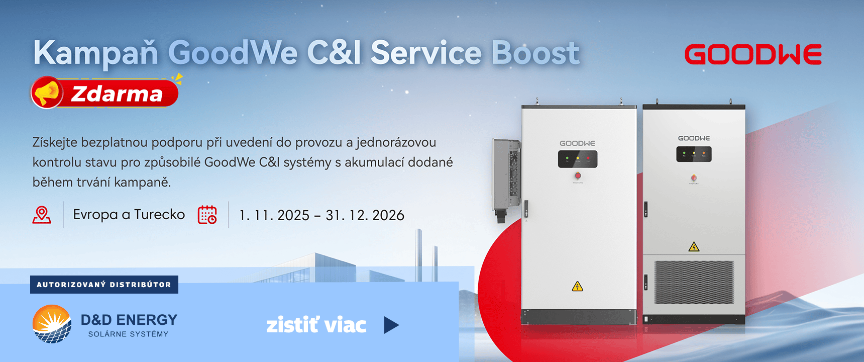 Komerčné striedače GoodWe — kampaň C&I Service Boost