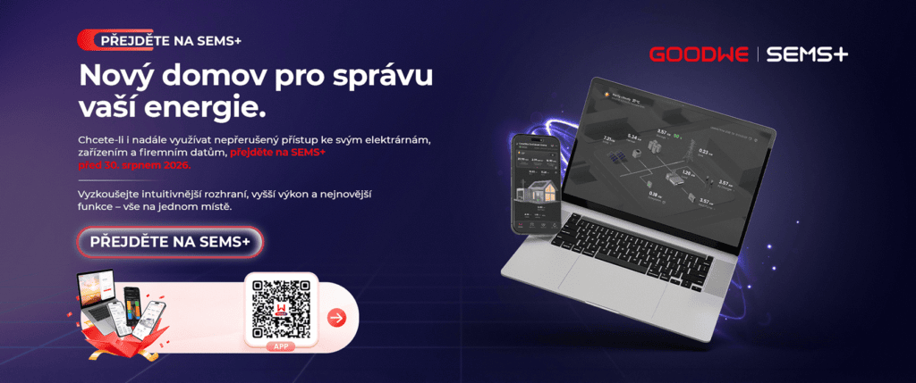 Aplikácia GoodWe SEMS+ na notebooku a v mobile